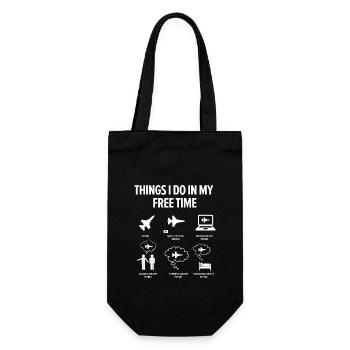Things i like to do in my free time... Flying - Gift Bag for Bottles - black - Front