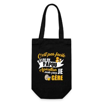 Papou apiculteur grand père abeille à miel t-shirt - Sac à bouteille - noir - Devant