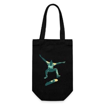 Skatboarder jumping - Gift Bag for Bottles - black - Front