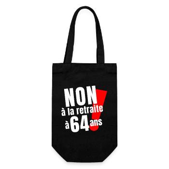 retraite, réforme des retraites, retraité - Sac à bouteille - noir - Devant