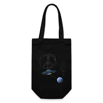 UFO PEACE Star Clusters - Gift Bag for Bottles - black - Front