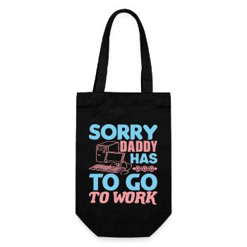 TUT MIR LEID, PAPA MUSS ZUR ARBEIT - Geschenkbeutel für Flaschen - Schwarz - Vorne