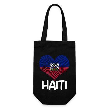Haiti Haitianer Stolz Flagge Flaggentag I Geschenk - Geschenkbeutel für Flaschen - Schwarz - Vorne
