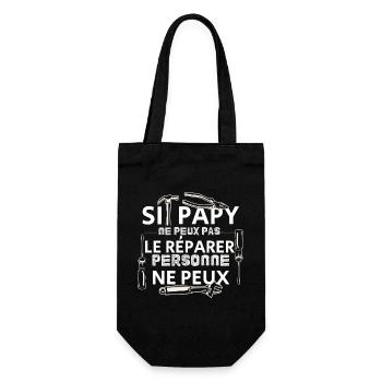 Papy peut le réparer humour grand-père cadeau - Sac à bouteille - noir - Devant