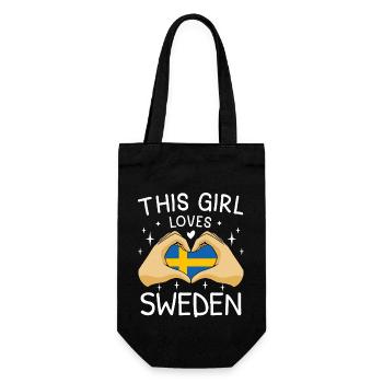 Schweden Flagge Skandinavien Schwedische Fahne - Geschenkbeutel für Flaschen - Schwarz - Vorne