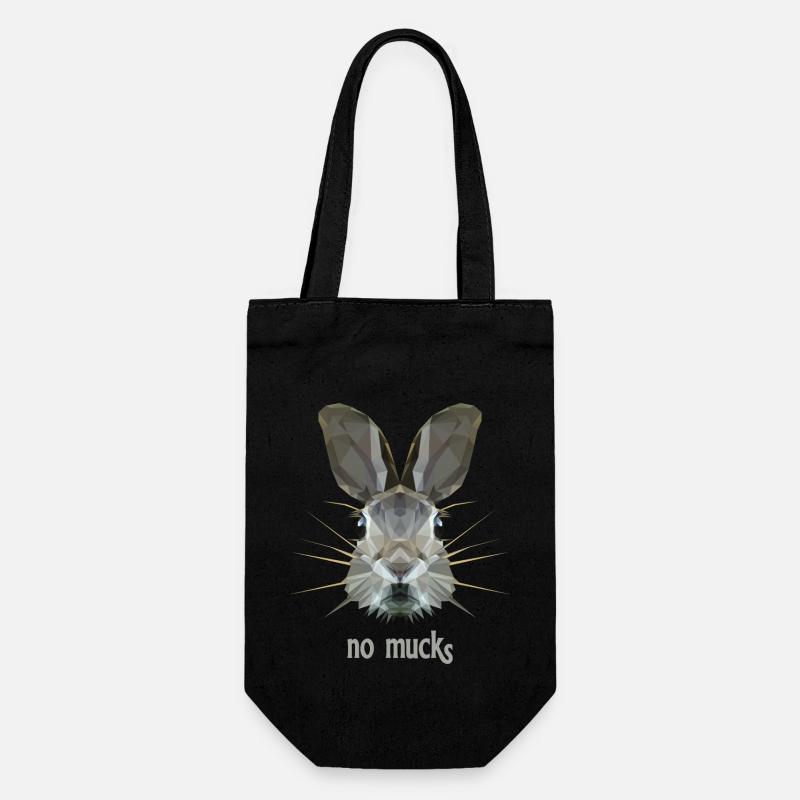 Hasenkopf mucksmäuschenstill - Geschenkbeutel für Flaschen - Schwarz