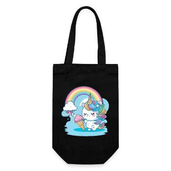 Rainbow unicorn for children - colorful and cheerful - Gift Bag for Bottles - black - Front