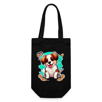 Chien mignon: coup de foudre - Sac à bouteille - noir - Devant