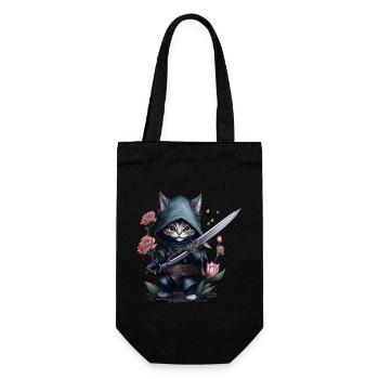 Die ultimative Ninja-Katze - Geschenkbeutel für Flaschen - Schwarz - Vorne