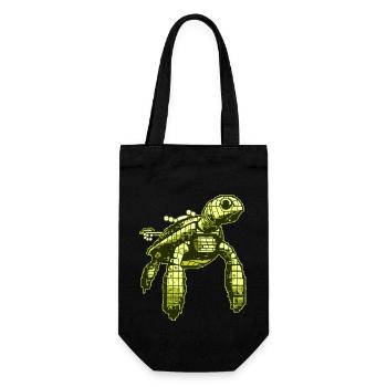 Videospiel 8 Bit Schildkröte - Geschenkbeutel für Flaschen - Schwarz - Vorne