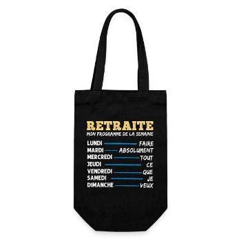 Retraite mon programme humour retraité cadeau - Sac à bouteille - noir - Devant