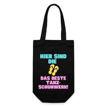 Hier sind die Flip-Flops das beste Tanzschuhwerk! - Geschenkbeutel für Flaschen - Schwarz - Vorne