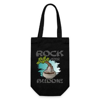 BONSAI tree on the stone Yamadori bonsai master - Gift Bag for Bottles - black - Front