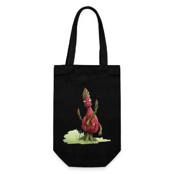 Missmutiger Spargel - Geschenkbeutel für Flaschen - Schwarz - Vorne