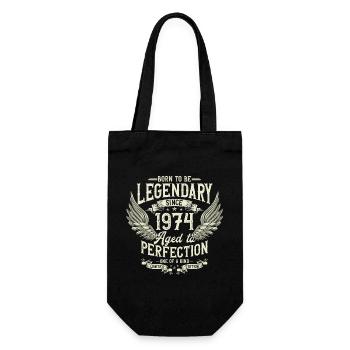 Legendary since 1974 Vintage Vintage Birthday - Gift Bag for Bottles - black - Front