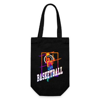 Basketball Basketballspieler Spieler Vintage Bunt - Geschenkbeutel für Flaschen - Schwarz - Vorne