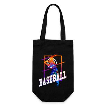 Joueur de baseball Vintage Coloré - Sac à bouteille - noir - Devant
