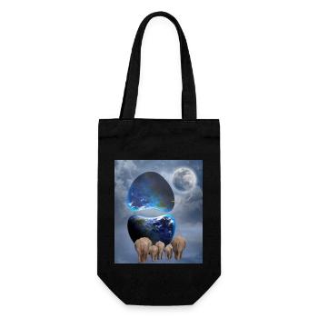 Flucht der Elefanten. - Geschenkbeutel für Flaschen - Schwarz - Vorne