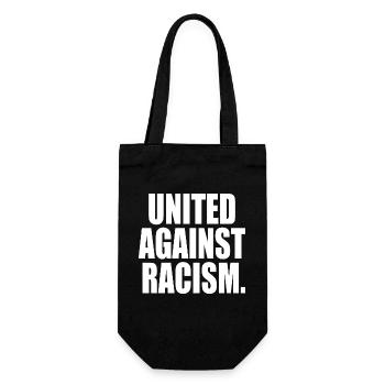 United against racism - Geschenkbeutel für Flaschen - Schwarz - Vorne