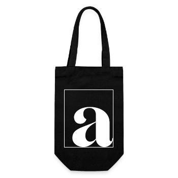 Buchstabenalphabet a - Geschenkbeutel für Flaschen - Schwarz - Vorne