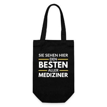 Sie sehen hier den Besten aller Mediziner - Geschenkbeutel für Flaschen - Schwarz - Vorne