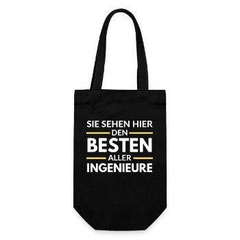 Sie sehen hier den Besten aller Ingenieure - Geschenkbeutel für Flaschen - Schwarz - Vorne