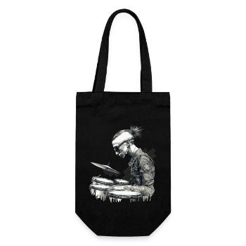 Badass Drummer – Voll auf die Zwölf mit Stil - Geschenkbeutel für Flaschen - Schwarz - Vorne