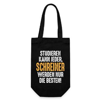 Studieren kann jeder Schreiner werden nur die - Geschenkbeutel für Flaschen - Schwarz - Vorne