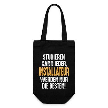 Studieren kann jeder Installateur werden nur die - Geschenkbeutel für Flaschen - Schwarz - Vorne