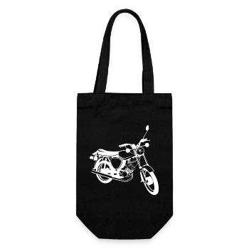 Simson S51 Moped Legend Illustration Motorcycle GDR - Gift Bag for Bottles - black - Front