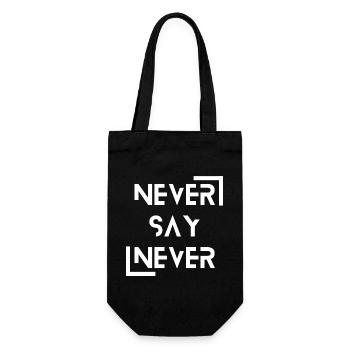 never say never - Geschenkbeutel für Flaschen - Schwarz - Vorne