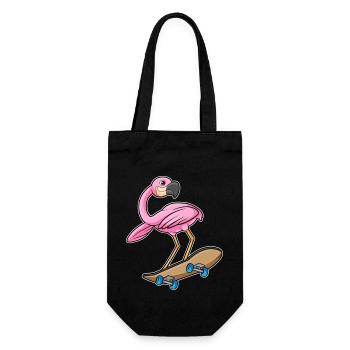 Flamingo as Skater with Skateboard - Gift Bag for Bottles - black - Front