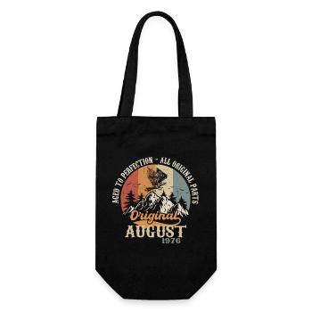 August 1976 Vintage Retro Birthday Gift 1976 - Gift Bag for Bottles - black - Front