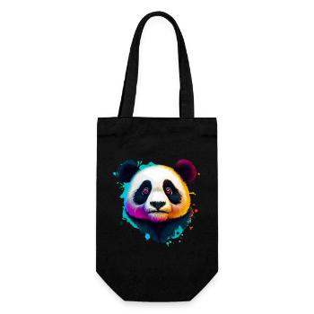 Panda - Geschenkbeutel für Flaschen - Schwarz - Vorne