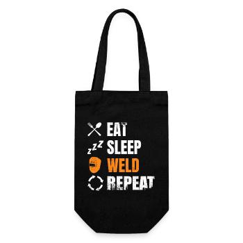 Manger, dormir, souder, répéter - Sac à bouteille - noir - Devant