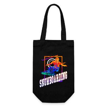 Snowboard Snowboarding Snowboarder Freestyle Stunt - Geschenkbeutel für Flaschen - Schwarz - Vorne