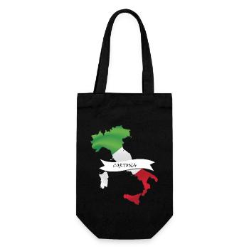 Italy map Cortona - Gift Bag for Bottles - black - Front