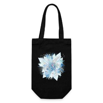 delicate bluish holly branch with crystals - Gift Bag for Bottles - black - Front