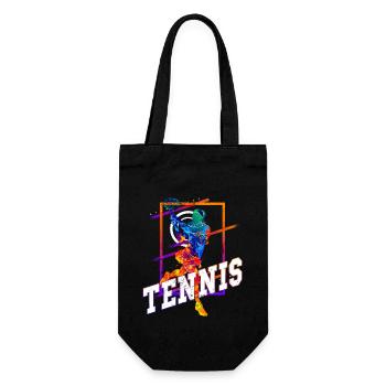 Tennis Tennis Player Woman Sport Match Club Fan - Gift Bag for Bottles - black - Front