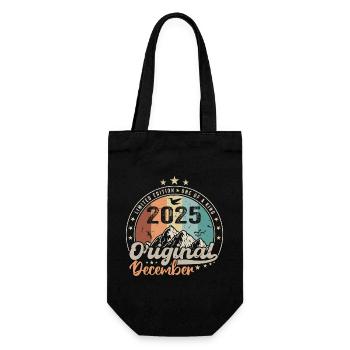 Dezember 2025 Geburtstagsgeschenk - Dezember 2025 - Geschenkbeutel für Flaschen - Schwarz - Vorne