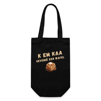 K EM KAA, GEVEMIË A WAFFLE. Chemise en dialecte anversois - Sac à bouteille - noir - Devant