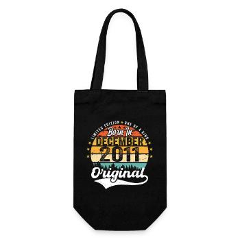 Original December 2011 Vintage Birthday 2011 - Gift Bag for Bottles - black - Front