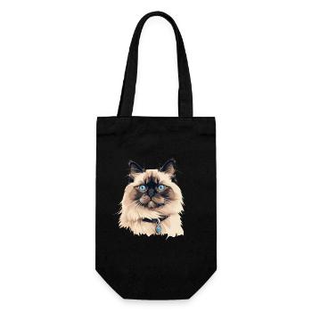 Tête de chat Ragdoll - Sac à bouteille - noir - Devant