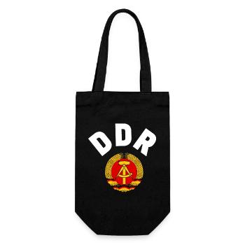 DDR 1974 WM Nationalmannschaft Retro Shirt Tasche - Geschenkbeutel für Flaschen - Schwarz - Vorne