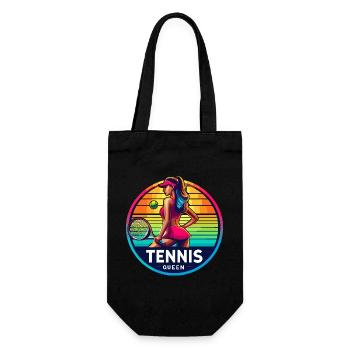 Tennis Queen Retro Badge - Gift Bag for Bottles - black - Front