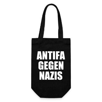 Antifa gegen nazis - Geschenkbeutel für Flaschen - Schwarz - Vorne