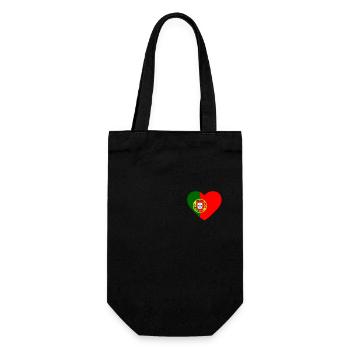 Cœur drapeau Portugal - Sac à bouteille - noir - Devant