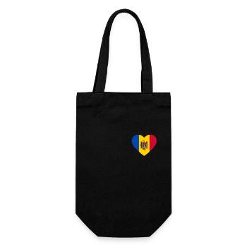 Cœur drapeau Moldavie - Sac à bouteille - noir - Devant