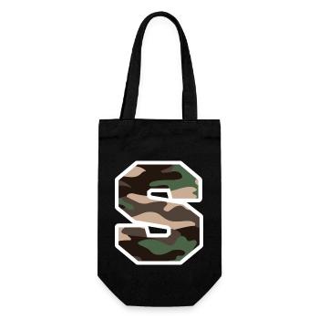 Letter S Military Camouflage - Geschenkidee - Geschenkbeutel für Flaschen - Schwarz - Vorne