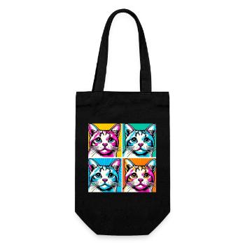 Chat Pop Art - Sac à bouteille - noir - Devant